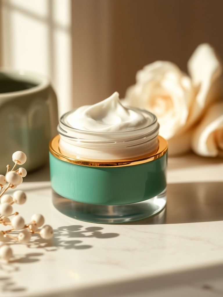 Luxurious cream moisturizer in an elegant jar