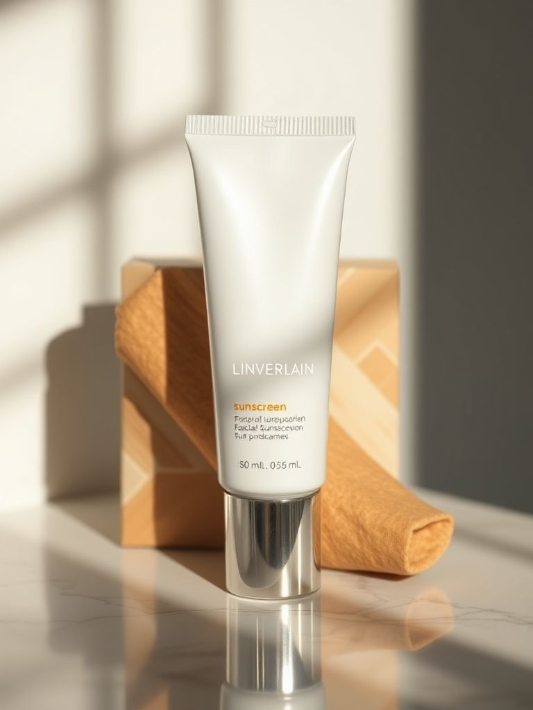 Sleek tube of facial sunscreen with modern packaging
