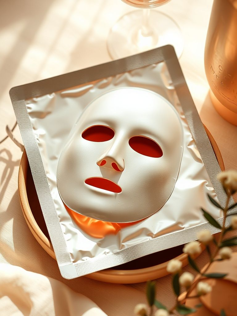 Sheet mask in foil packaging with hydrating essence