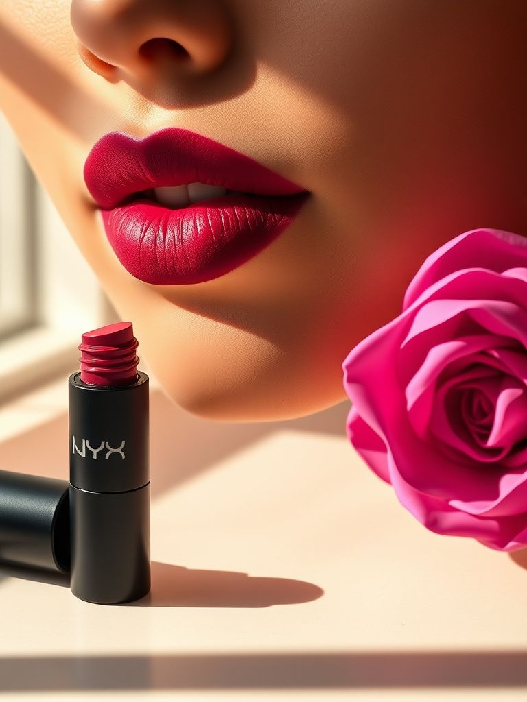 NYX Soft Matte Lip Cream in deep berry shade with smooth application