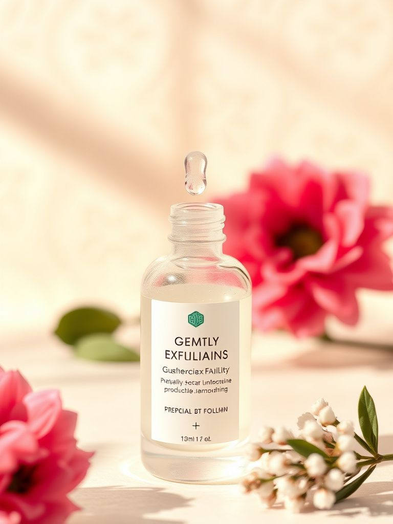 Gentle chemical exfoliant bottle with dropper