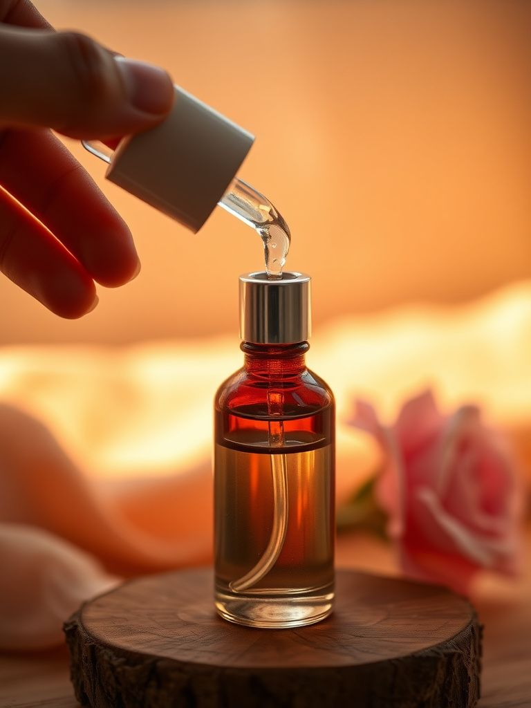 Lightweight essence being dispensed from bottle