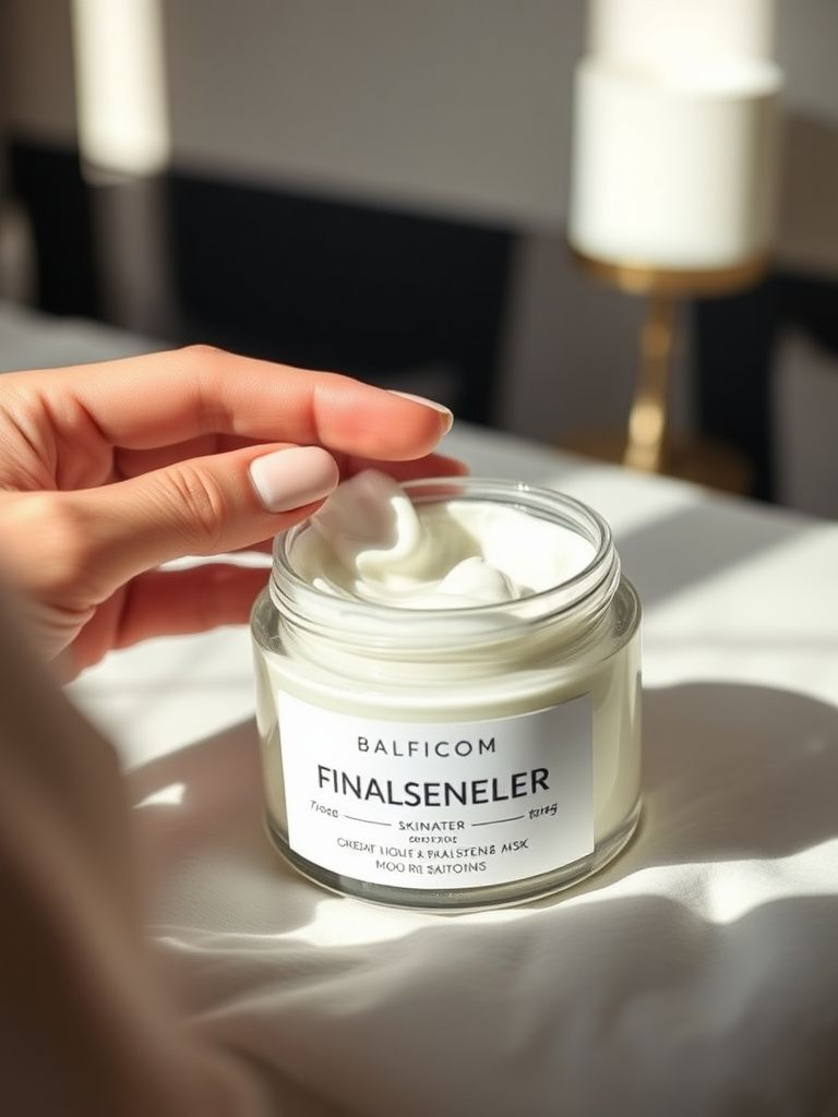 Overnight sleeping mask being applied as final skincare step