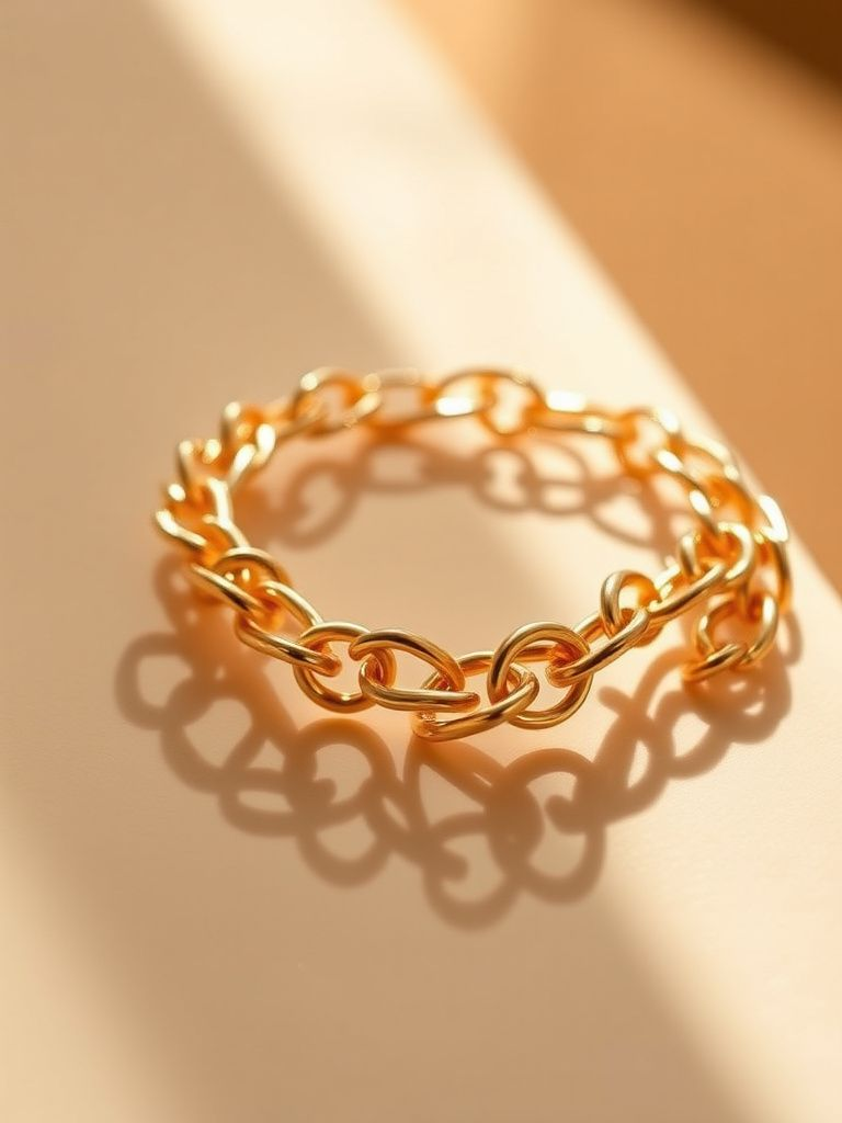 modern gold chain bracelet with subtle sparkle