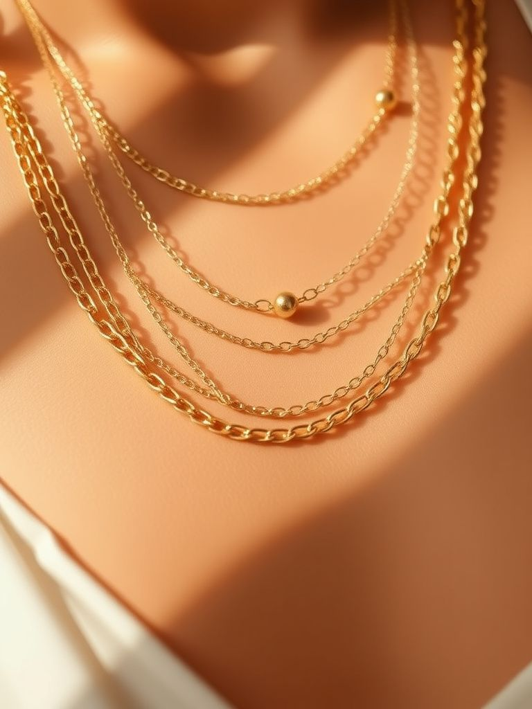 delicate layered gold chain necklaces in varying lengths