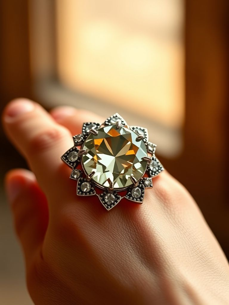 vintage-inspired cocktail ring with large center stone
