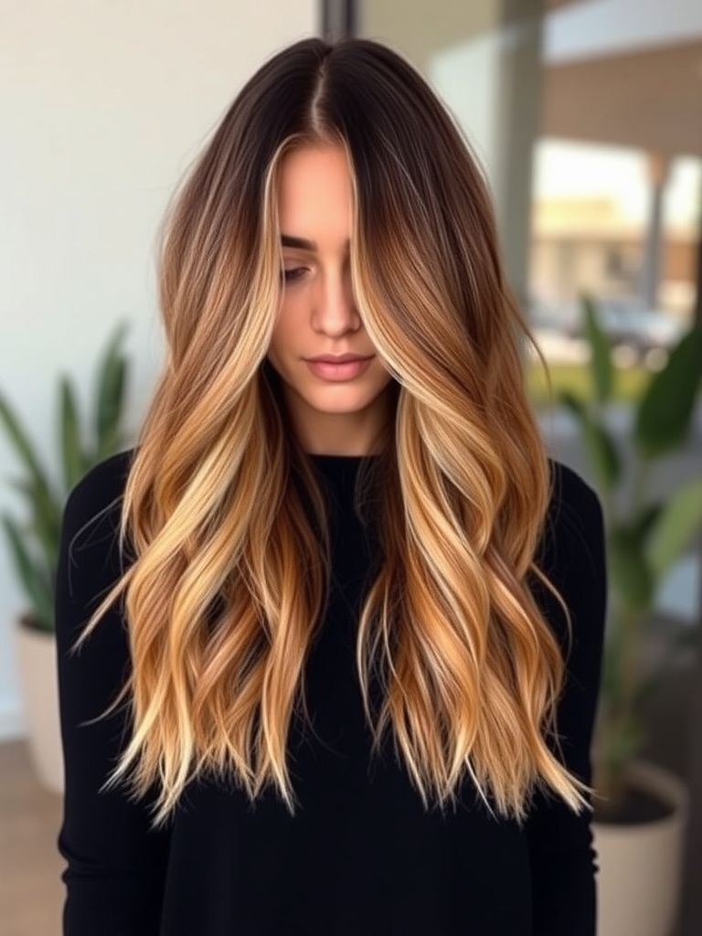 Perfect bronde balayage blending brown and blonde tones seamlessly