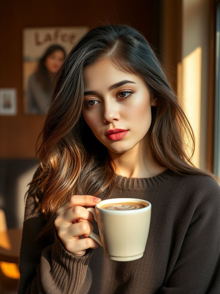 Rich caffe mocha balayage with chocolate and coffee tones