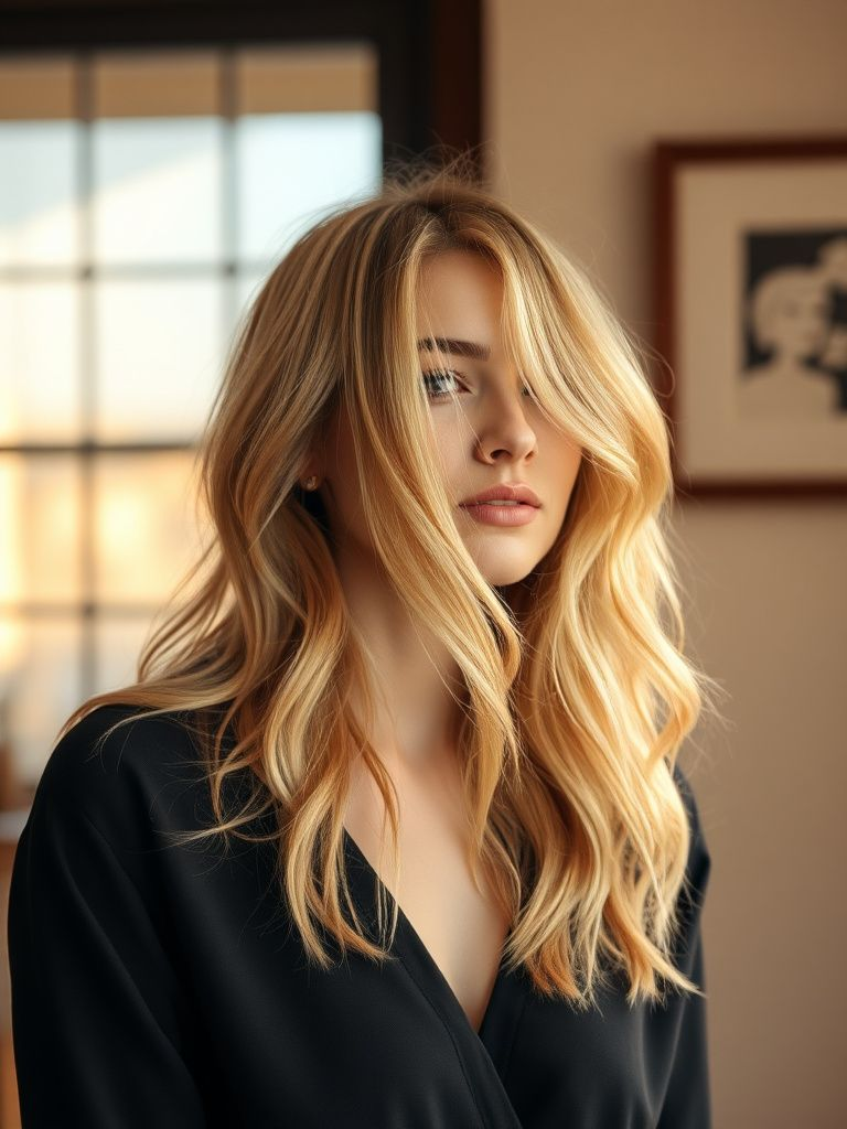 Lived-in blonde highlights with a natural, grown-out appearance