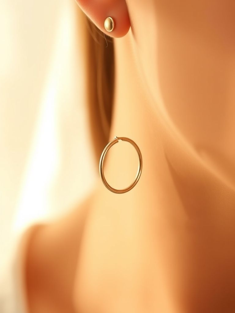 Small gold hoop earrings approximately 15mm diameter