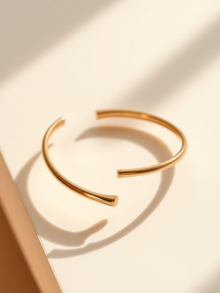 Sleek gold cuff bracelet with clean open design
