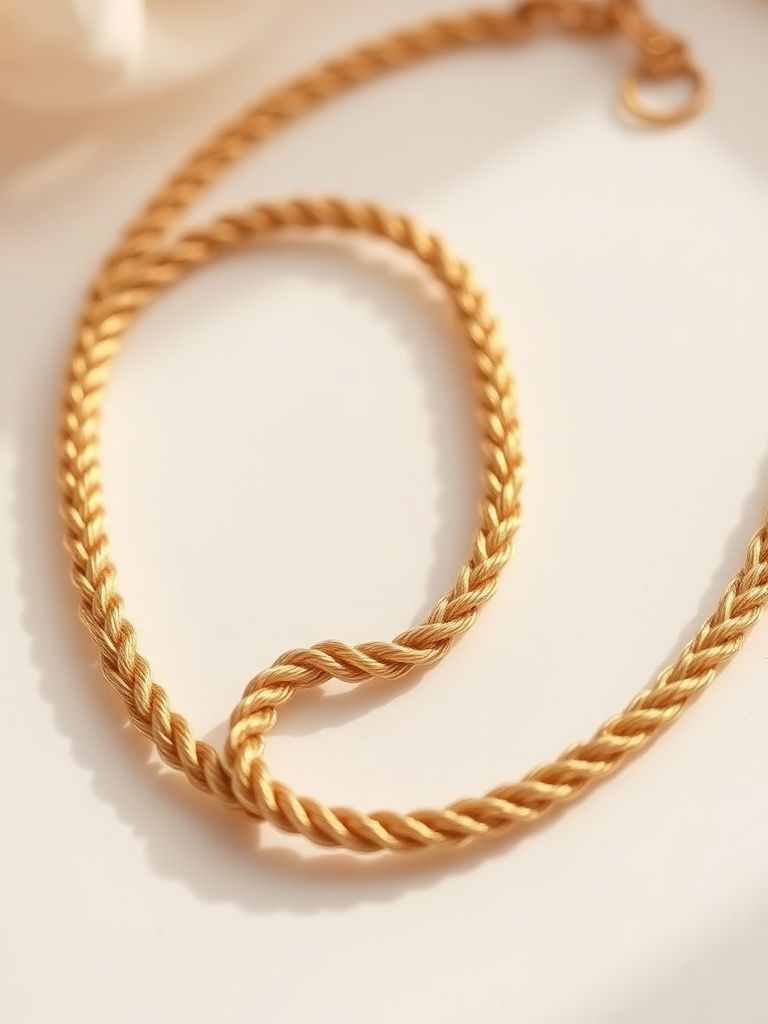 Twisted gold rope chain necklace with elegant texture