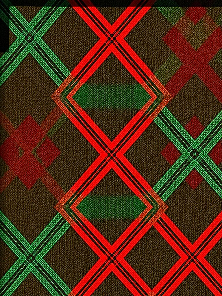 Diamond argyle pattern in Christmas colors with thin crossing lines