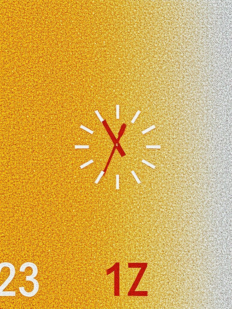 Glittery gradient from gold to silver with clock or number details