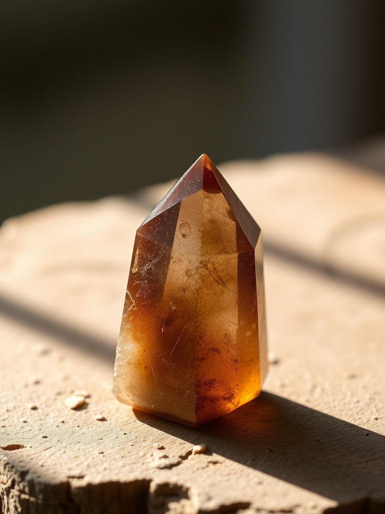 Smoky brown quartz crystal point with translucent quality