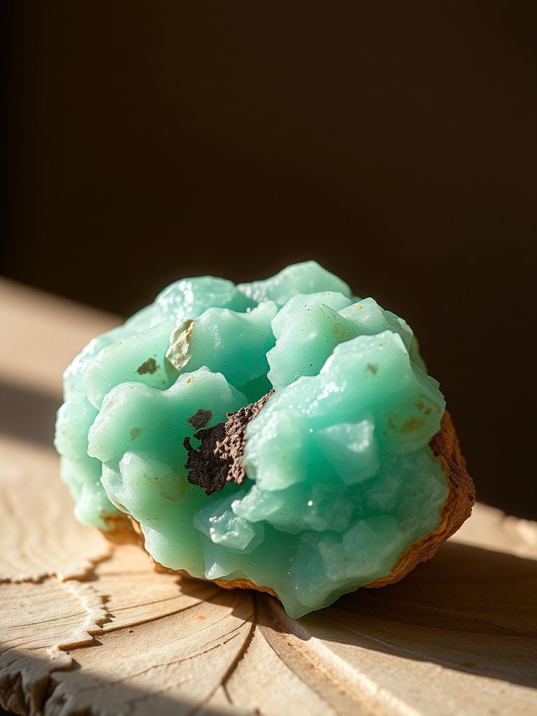 Turquoise-green amazonite crystal with natural matrix patterns