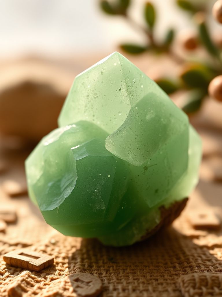 Green aventurine crystal with subtle sparkly inclusions